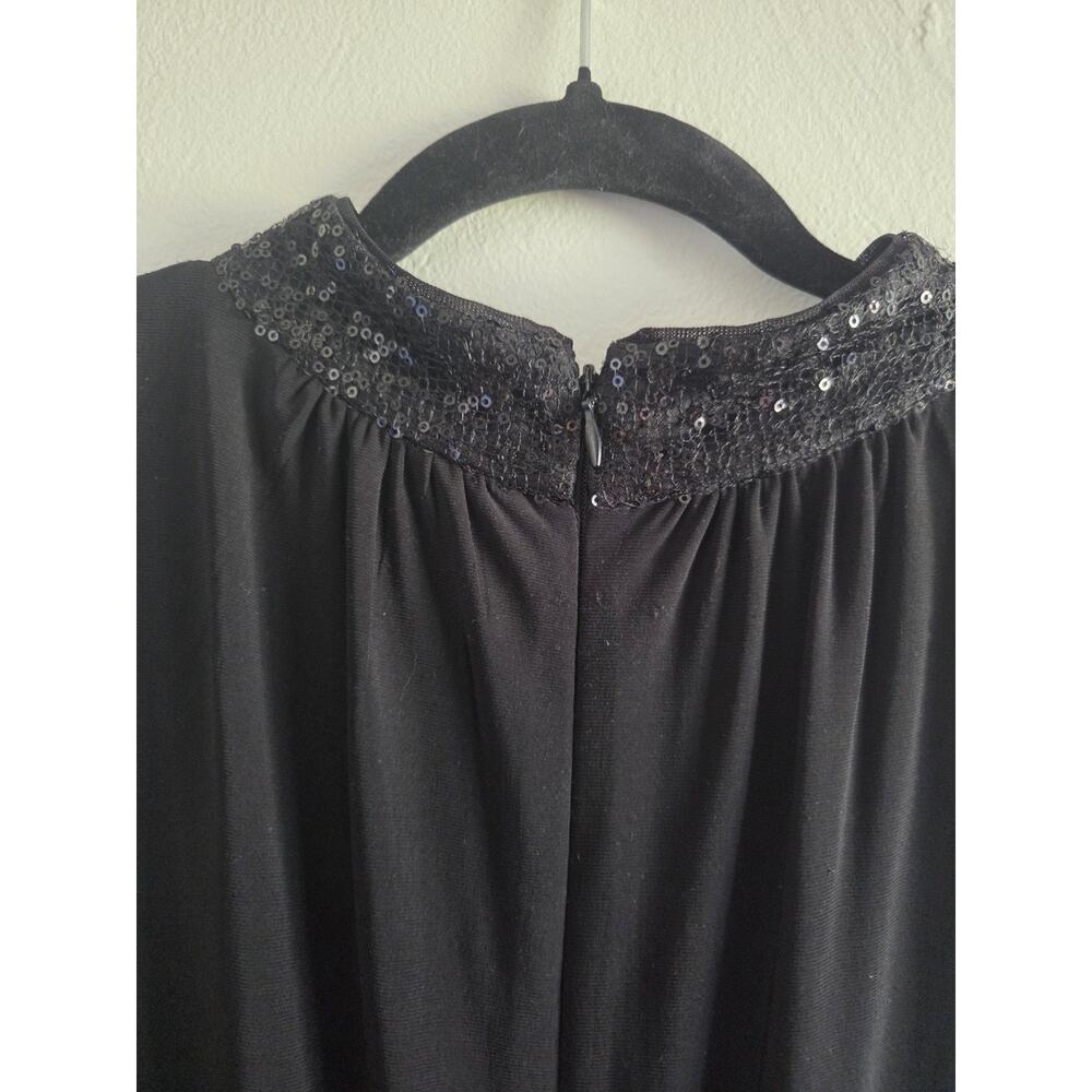 Lauren Ralph Lauren Black Jumpsuit Sz 14 Sleeveless Sequin High Neck Wide-Leg - Picture 6 of 14
